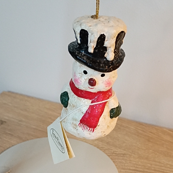 Teena Flanner Other - Teena Flanner Folk Art Primitive Snowman Ornament New With Tag